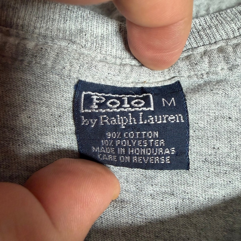 Polo Ralph Lauren Mens Heather Grey Distressed Graphic T-Shirt Size M - Picture 6 of 9